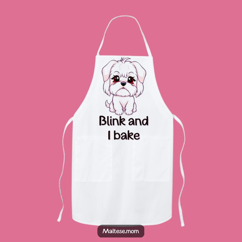 Funny Maltese Dog Apron: Kitchen Humor with Sweet Blink, Perfect Chef Gift
