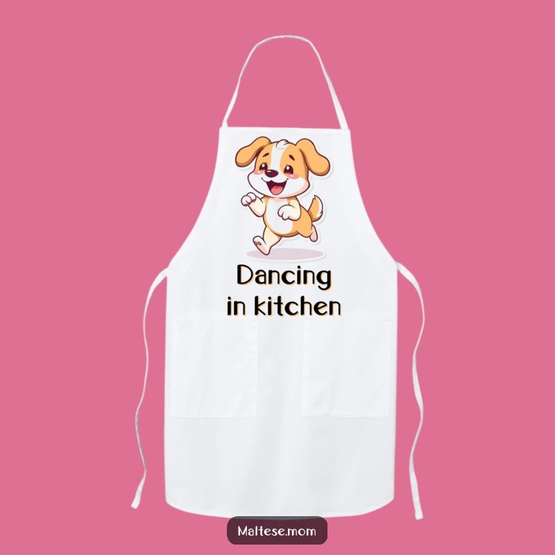 Funny Prancing Dog Joy Apron: Cook with Canine Celebration and Style