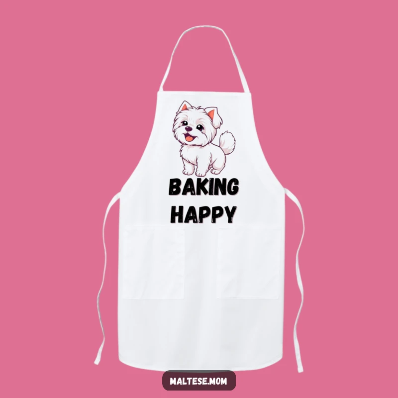 Funny Kawaii Maltese Happy Kitchen Apron: Hilarious Cooking Companion for Joyful Chefs