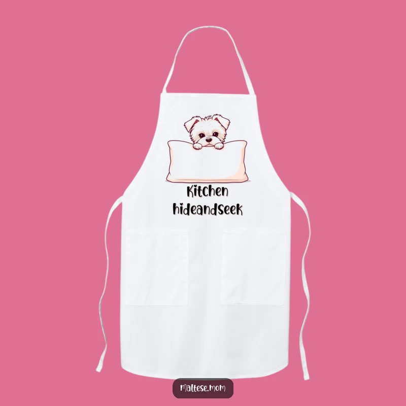 Funny Maltese Puppy Cushion Apron - Comical Kitchen Gift for Dog Lovers