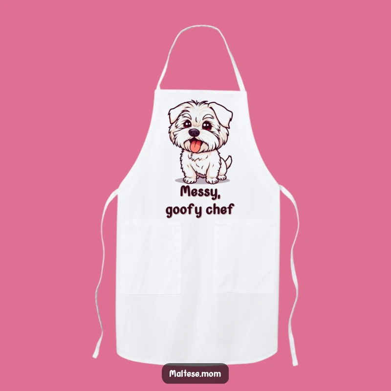 Funny Maltese Silly Pose Apron: Kitchen Fun, Hilarious Cooking Gift!