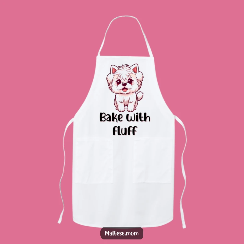 Funny Maltese Wagging Tail Apron - Kitchen Fun for Dog Lovers