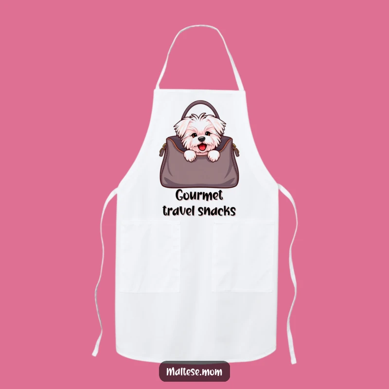 Funny Maltese Dog Handbag Peek Apron - Chic Chef Pup Gift