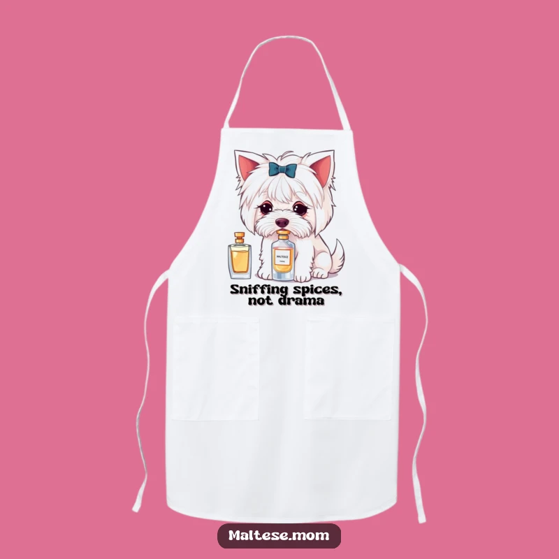 Funny Maltese Perfume Sniffing Apron: Kitchen Chic, Perfect Gift for Cooks