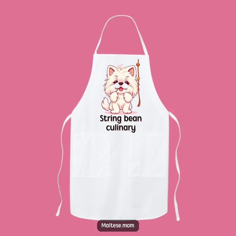 Funny Maltese String Batting Apron - Playful Kitchen Accessory Gift
