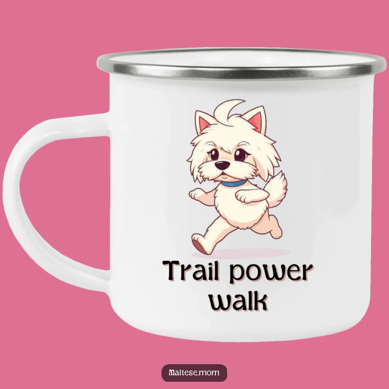 Durable Maltese Prancing Camping Mug - Funny Outdoor Dog Gift