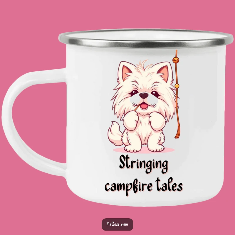Durable Maltese String Batting Camping Mug - Funny Outdoor Play Gift