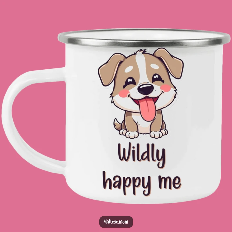 Funny Goofy Dog Tongue Out Camping Mug: Adventure Fuelled by Canine Comedy