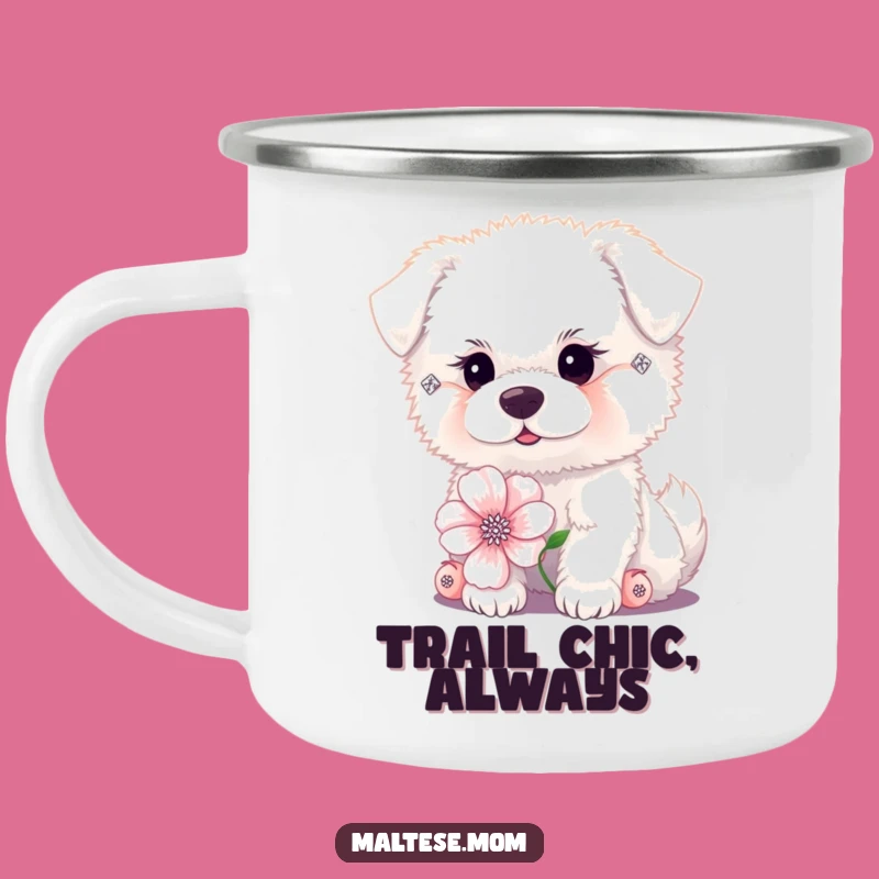 Funny Dog Diamond Earrings Camping Mug - Chic Outdoor Pet Gift!