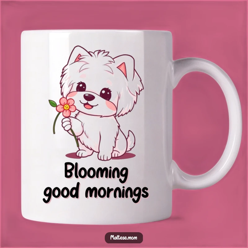 Funny Maltese Flower Dog Mug: Sweet Smile Gift, Perfect Adorable Present!