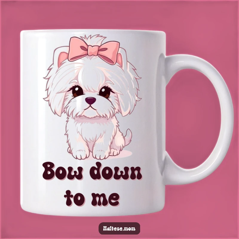 Funny Maltese Lady Dog Mug with Bow - Perfect Cute Dog Gift Idea