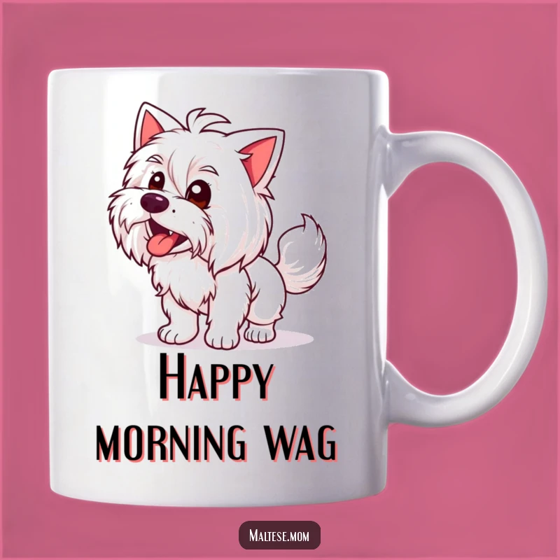 Funny Maltese Lady Mug: Happy Tail Wag, Pure Joy, Hilarious Gift