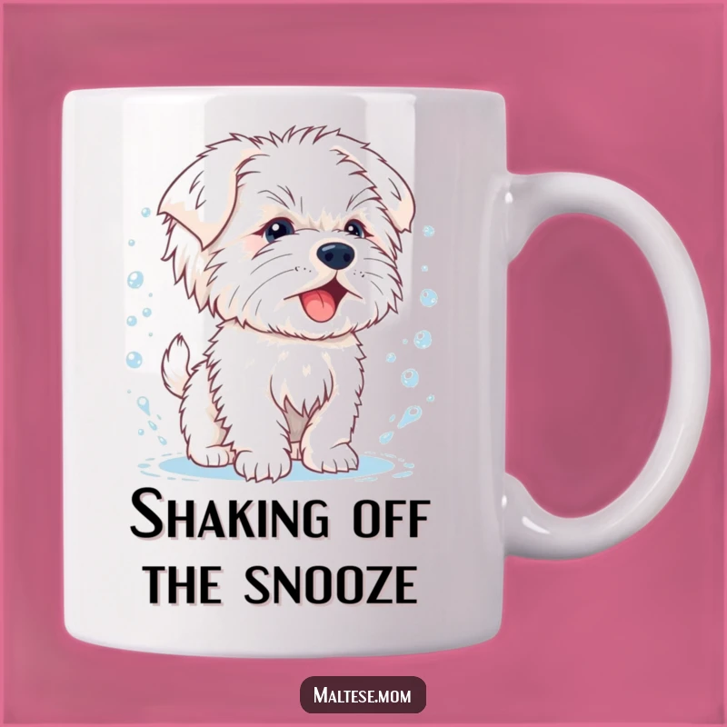 Funny Maltese Puppy Shake Mug, Splashy Dog Lover Gift