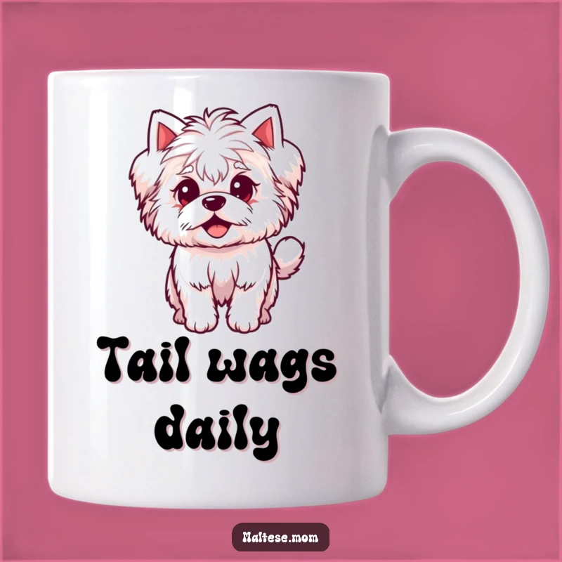 Funny Maltese Wagging Tail Mug - Adorable Pet Lover's Gift