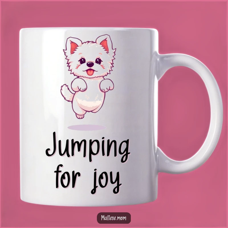 Funny Maltese Elegant Jump Mug: Playful Pup Design, Perfect Funny Gift