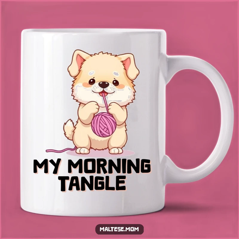 Funny Fluffy Dog Yarn Batting Mug: A Hilarious Gift for Dog Lovers & Knitters