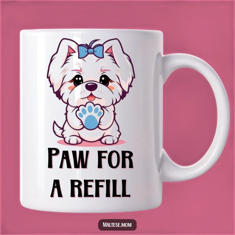 Funny Maltese Offering Paw Mug: Charming Friend Design, Perfect Funny Gift
