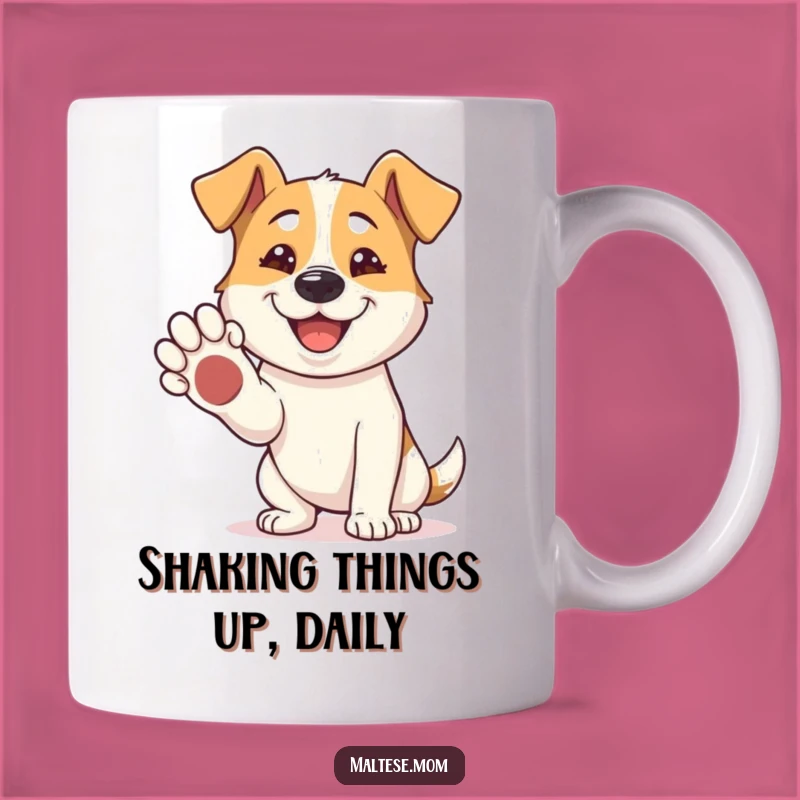 Funny Dog Paw Shake Mug: Friendly Pooch Greeting, Perfect Funny Gift for Pals