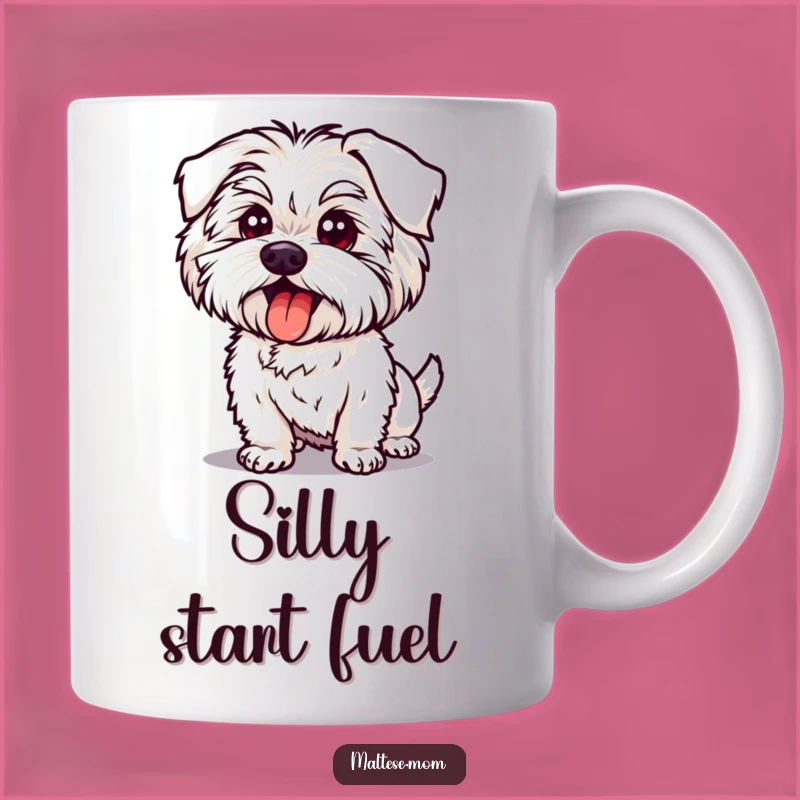 Funny Maltese Silly Pose Dog Mug: Playful Tongue Out, Perfect Goofy Gift!