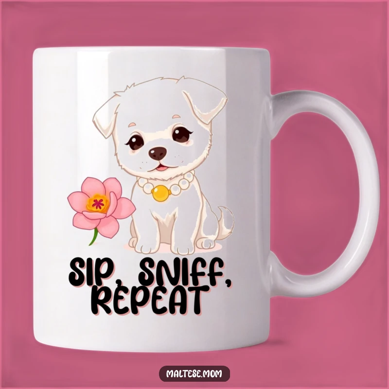 Funny Dog Pearl Necklace Mug - Elegant Canine Gift for Dog Lovers!