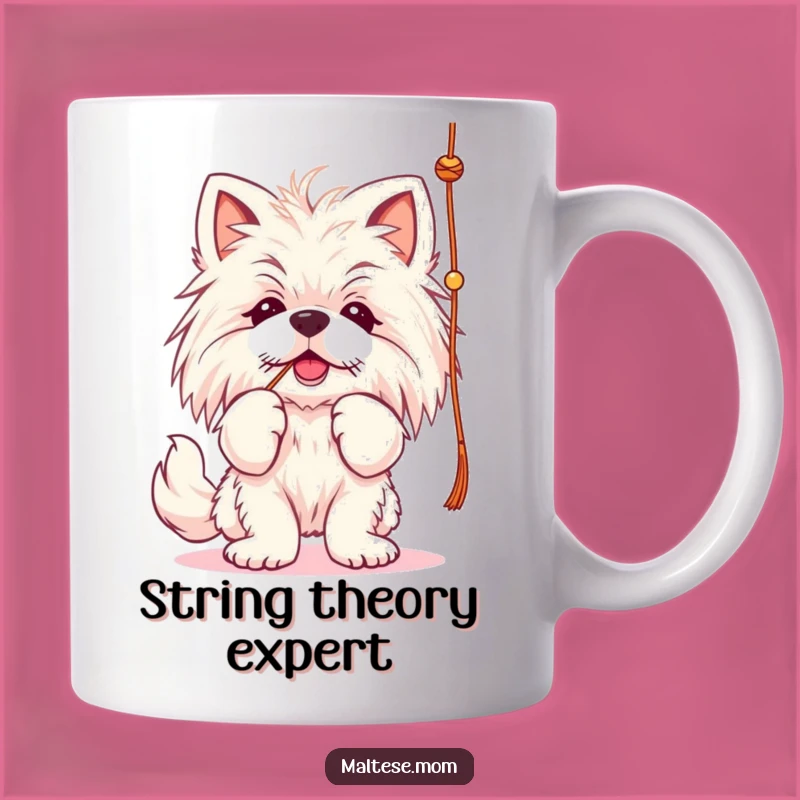 Funny Maltese Lady String Batting Mug - Playful Toy Dog Gift