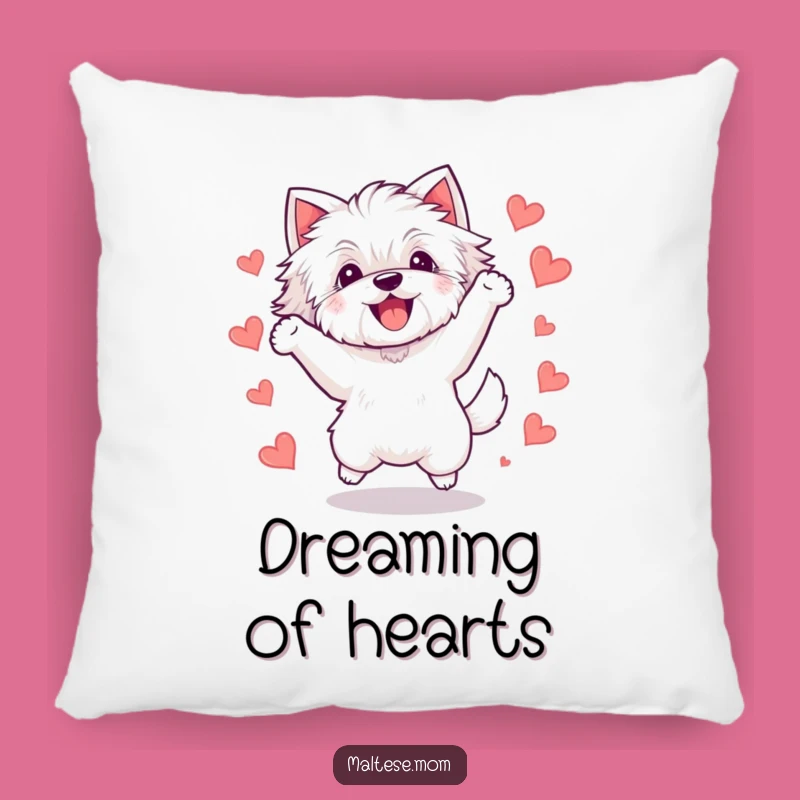 Funny Kawaii Maltese Dog Pillow, Cute Bichon Jumping Cushion, Cozy Gift