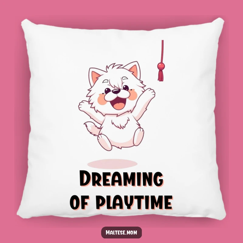 Funny Maltese Pillow: Soft Pup Leaping for String Cushion, Cozy Funny Gift