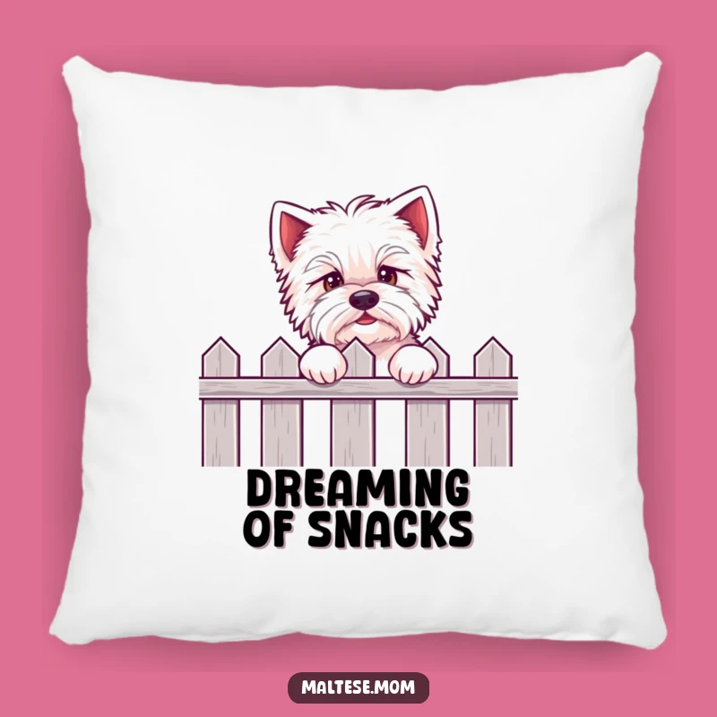 Funny Kawaii Maltese Pillow: Eager pup peeking, soft comfort and a funny gift.