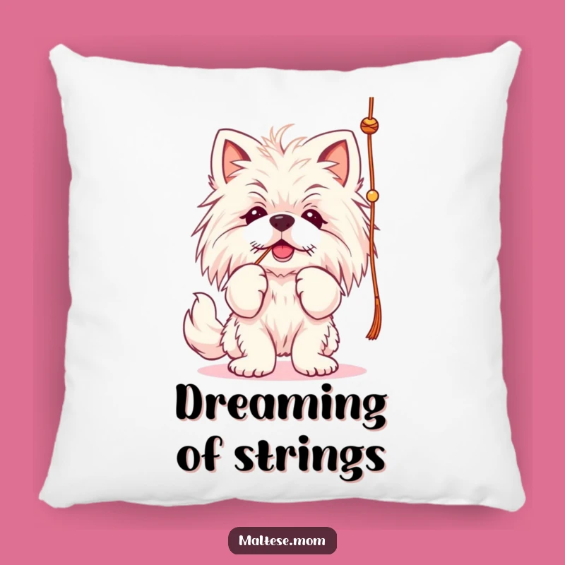 Soft Maltese String Batting Pillow - Cozy & Funny Dog Accent