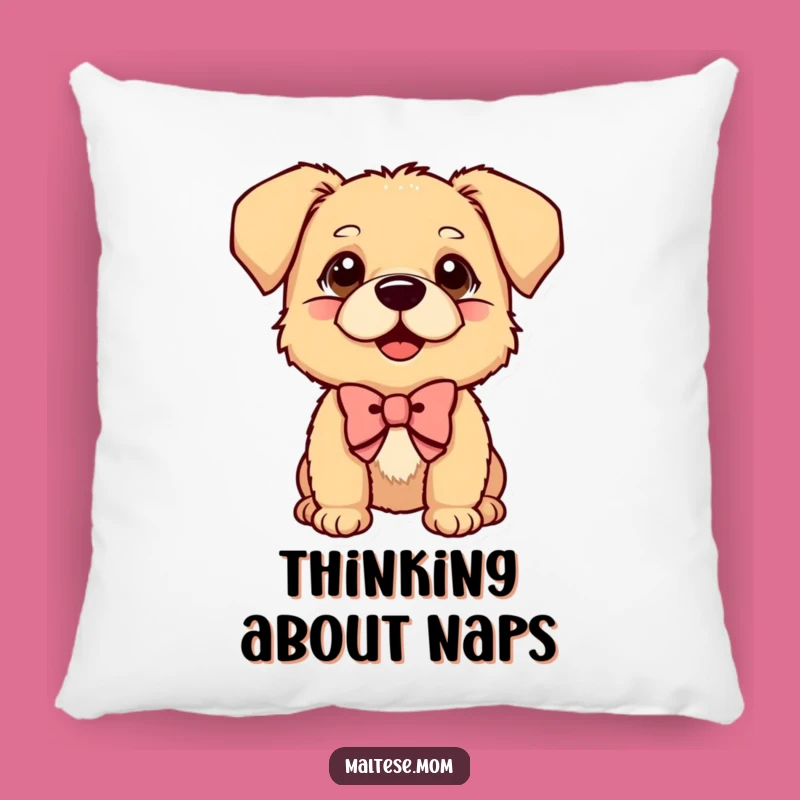 Funny Accent Pillow: Curious Bow Dog, Playful Comfort, Quirky Home Decor