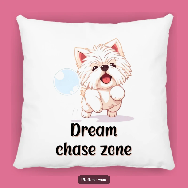 Funny Maltese Bubble Pillow: Cozy Playful Pooch Accent