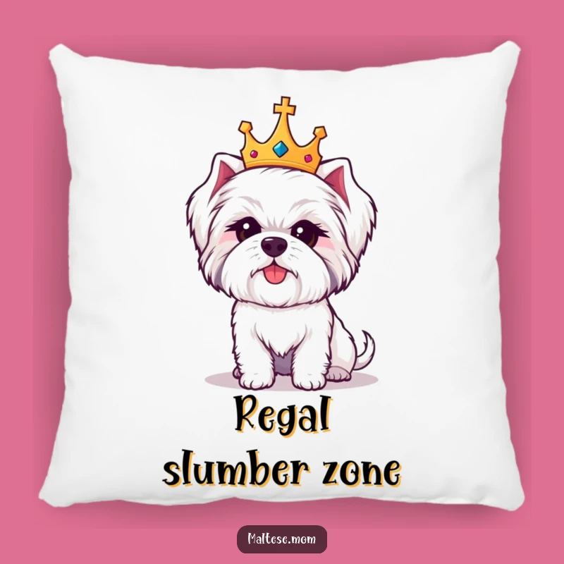 Funny Maltese Crown Pillow: Regal Pooch Comfort Accent