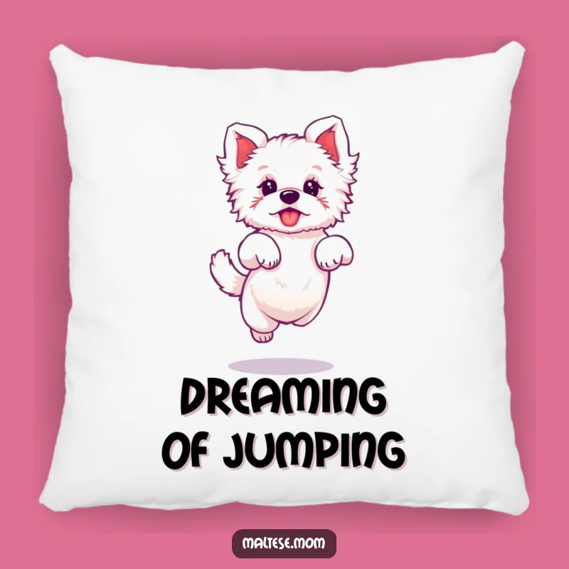 Funny Maltese Elegant Jump Pillow: Cozy Grace, Cute Home Decor Gift