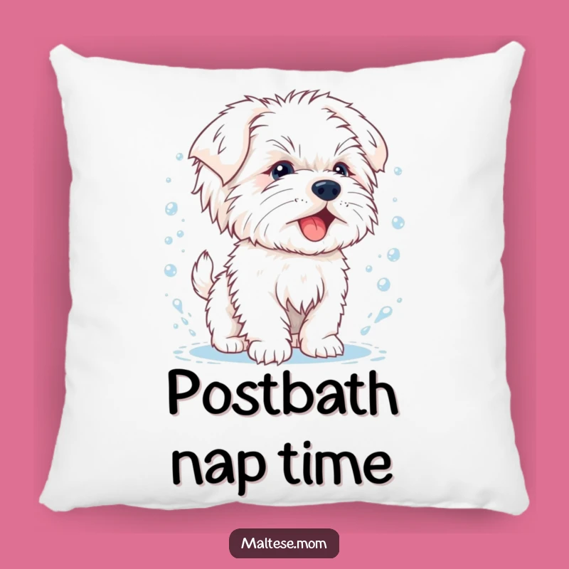 Funny Maltese Puppy Pillow, Cozy Shake-Off Accent Decor