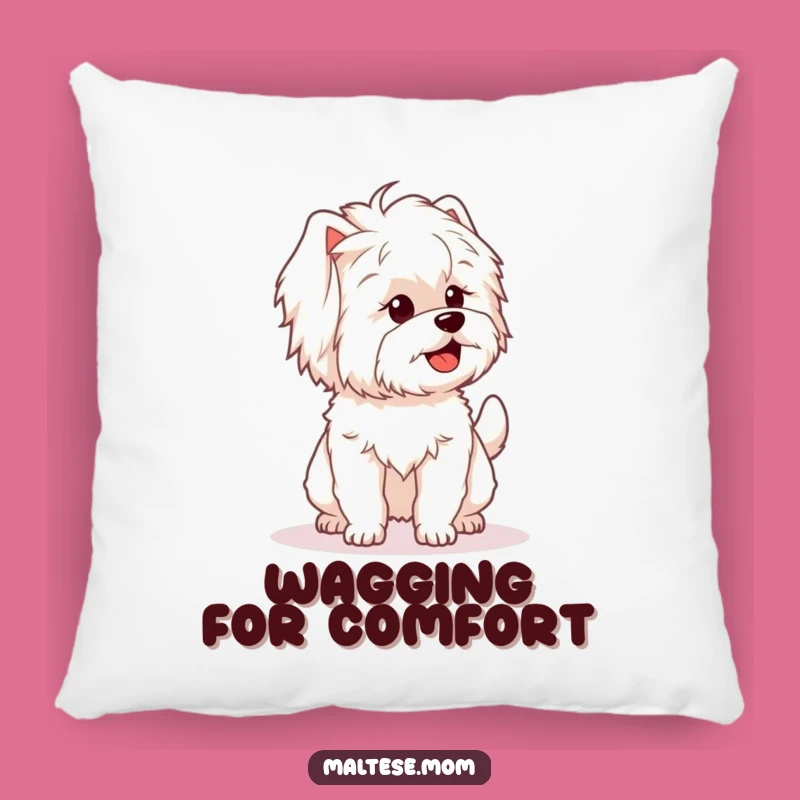 Funny Maltese Wagging Tail Pillow: Comfy Joy, Cute Home Decor Gift