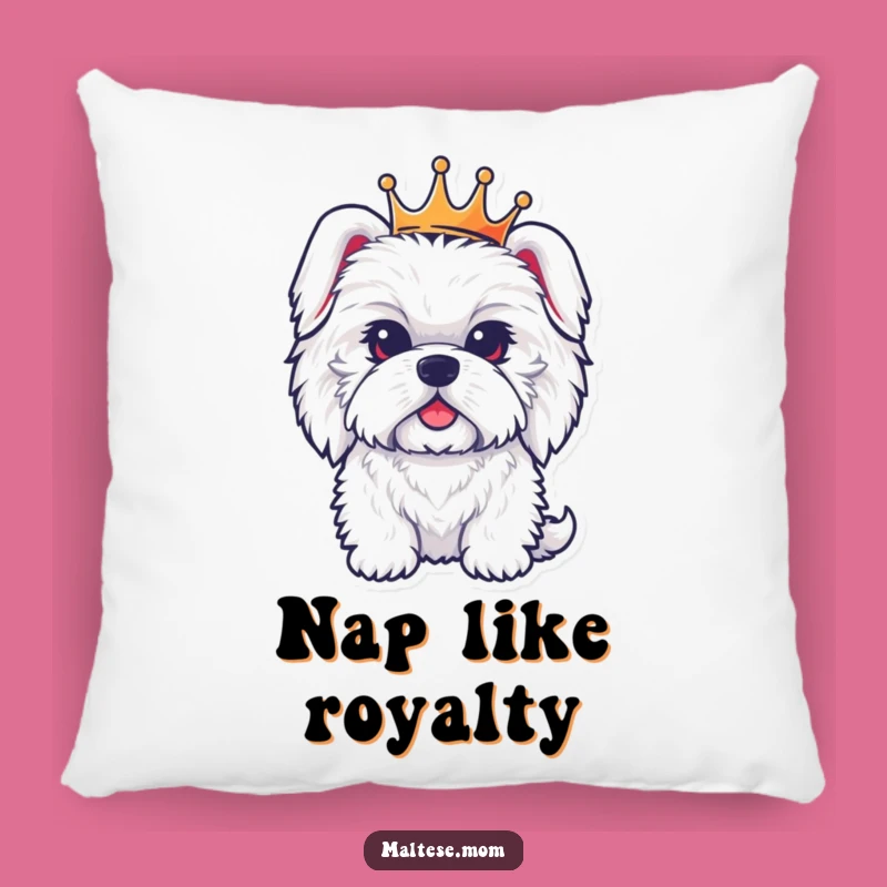 Funny Regal Maltese Dog Crown Pillow: Snuggle Up with Royal Comfort