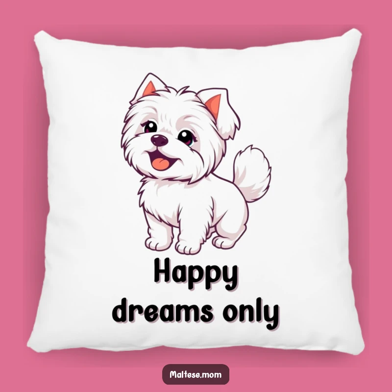 Funny Kawaii Maltese Joyful Comfort Pillow: Hilarious Accent for Happy, Cozy Spaces