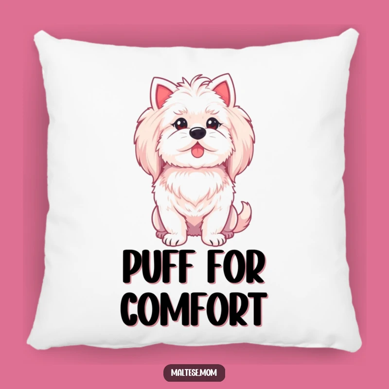 Soft Maltese Chest Puff Pillow - Cozy & Funny Dog Accent