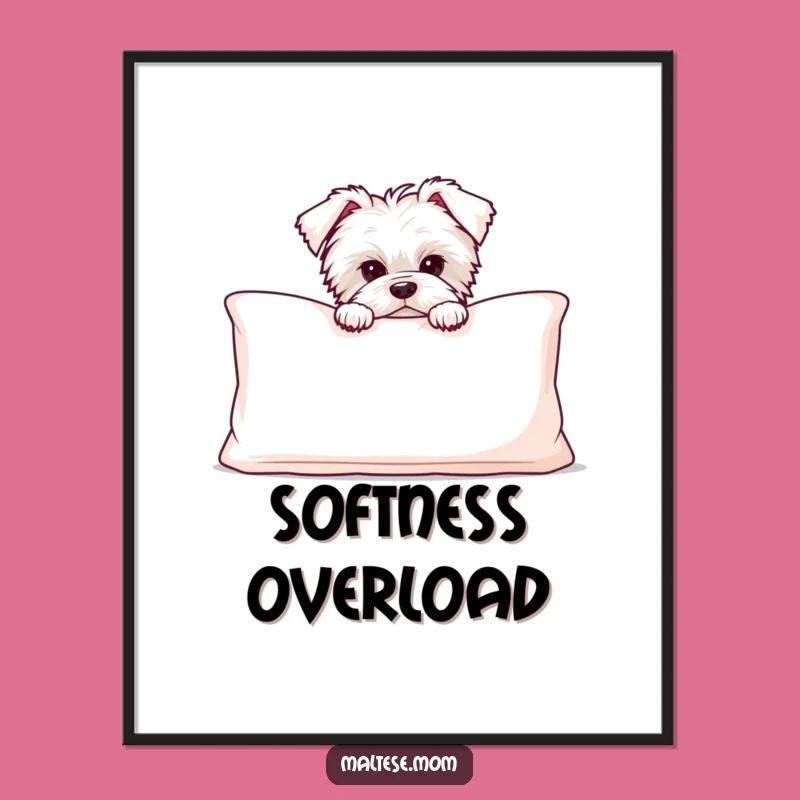 Funny Maltese Puppy Peekaboo Digital Art - Adorable Dog Decor Print