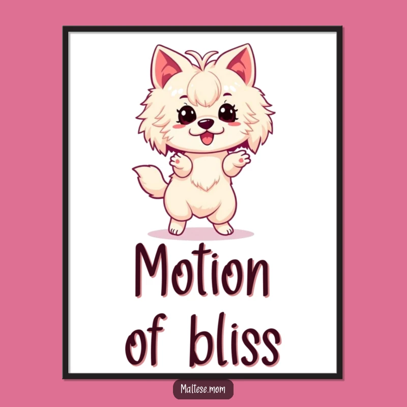 Funny Maltese Spin Digital Art: Printable Lady Dog Decor, Instant Joyful Gift!