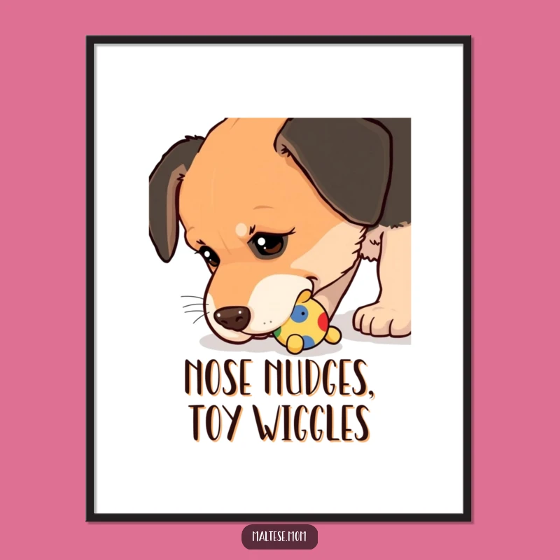 Funny Digital Art: Nudging Dog, Playful Interaction, Wet Nose Download