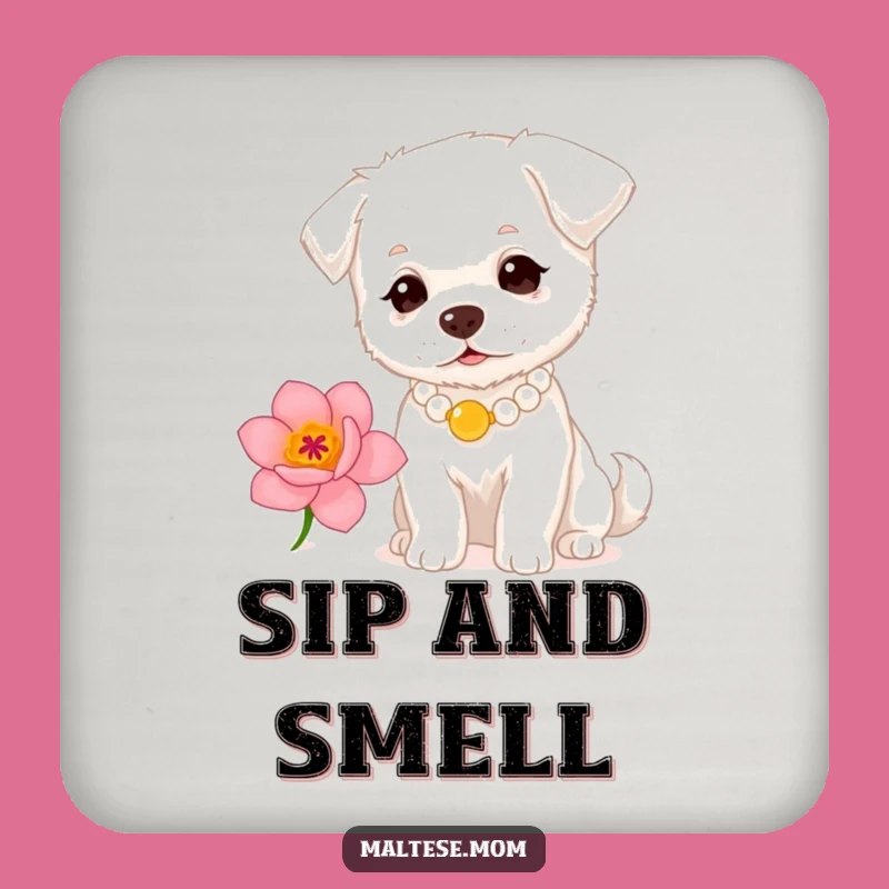 Funny Dog Pearl Necklace Coaster - Chic Table Protector Gift!