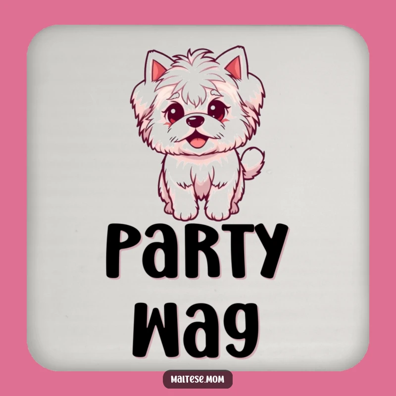 Funny Maltese Wagging Tail Coaster Set - Cute Protection for Tables