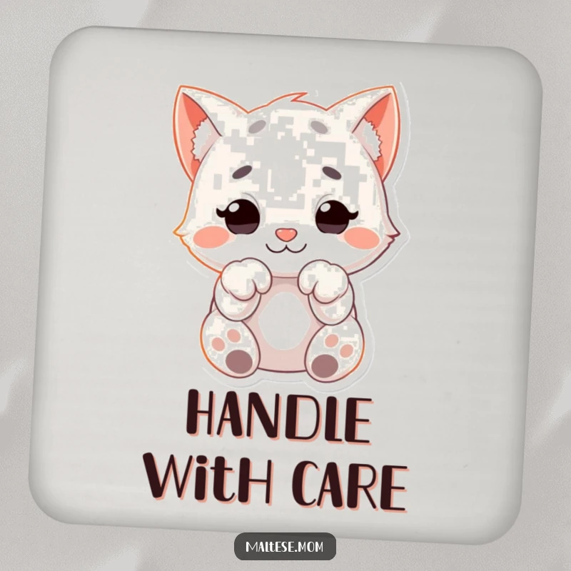 Funny Drink Coaster with a character's paws curled in a soft, cuddly manner, offering protection with an adorable and humorous design.