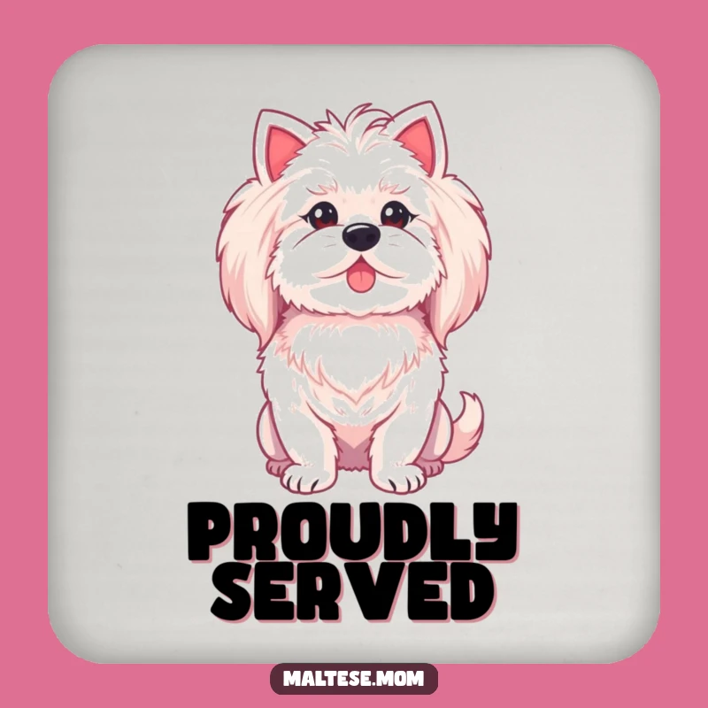 Funny Maltese Chest Puff Coaster Set - Proud Surface Protection