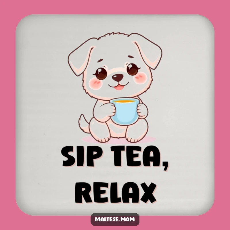 Funny Dog Teacup Coaster - Sweet Table Accent Gift!