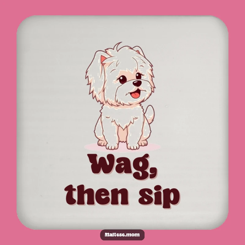 Funny Maltese Wagging Tail Coaster: Happy Protection, Hilarious Bar Accessory