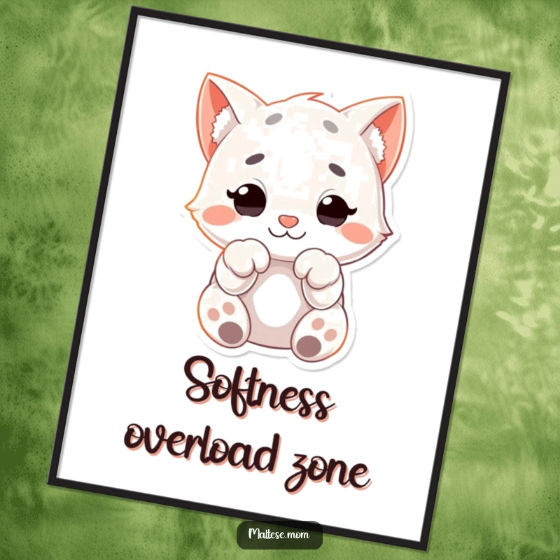 Funny Poster displaying a character's paws curled in a soft, cuddly fashion, evoking feelings of warmth, comfort, and gentle affection.