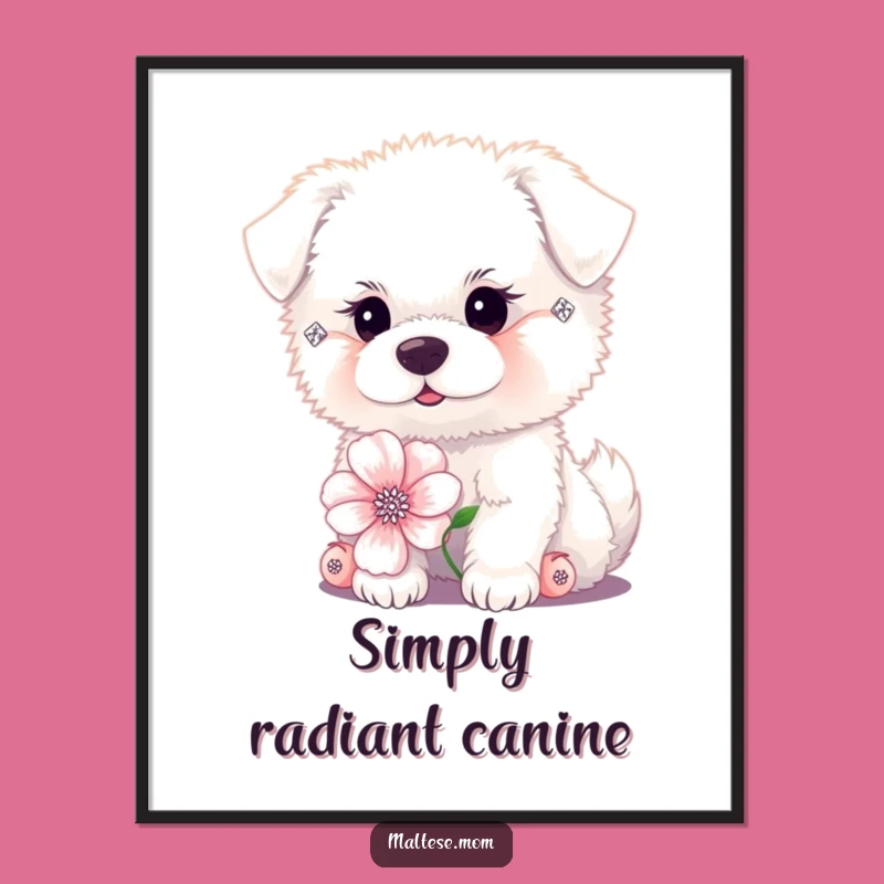 Funny Dog Diamond Earrings Poster - Elegant Pet Art Gift!