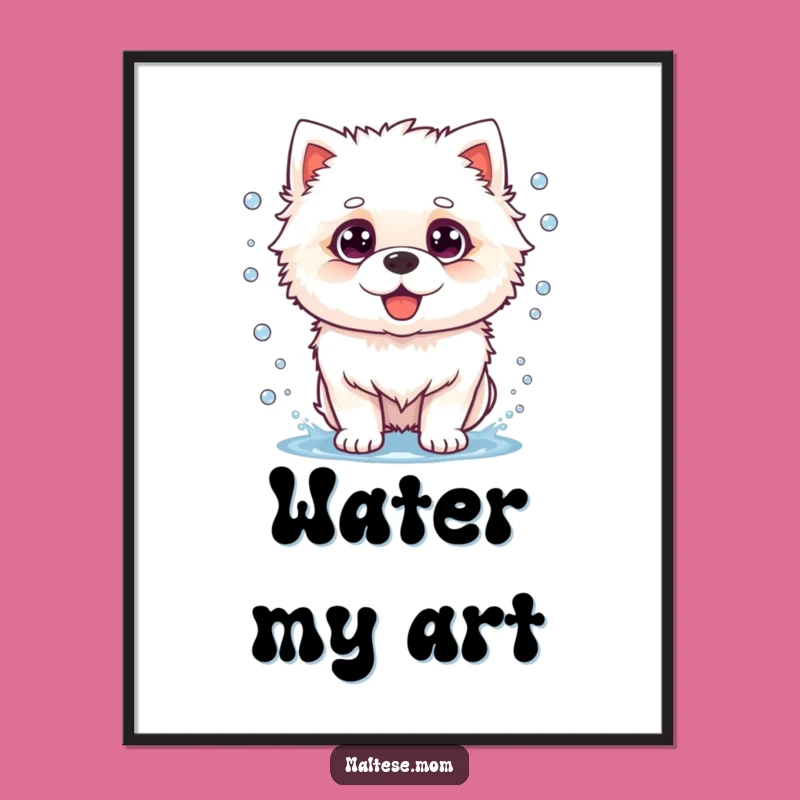 Funny Dog Shake Poster: Hilarious Fluffy Pooch Art Print